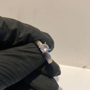 NWT Elegant Silver Ring with Clear Gemstone